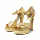 Dolce & Gabbana Gold Crystal-Embellished Leather Sandals