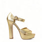 Dolce & Gabbana Gold Crystal-Embellished Leather Sandals