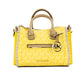 Michael Kors Carine XS Daffodil PVC Leather Top Zip Satchel Crossbody Handbag