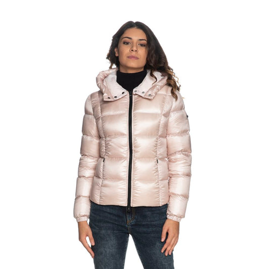 Refrigiwear Chic Pink Down Jacket with Zipper Closure