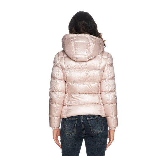 Refrigiwear Chic Pink Down Jacket with Zipper Closure