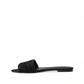 Dolce & Gabbana Elegant Black Heart Embroidery Slide Sandals