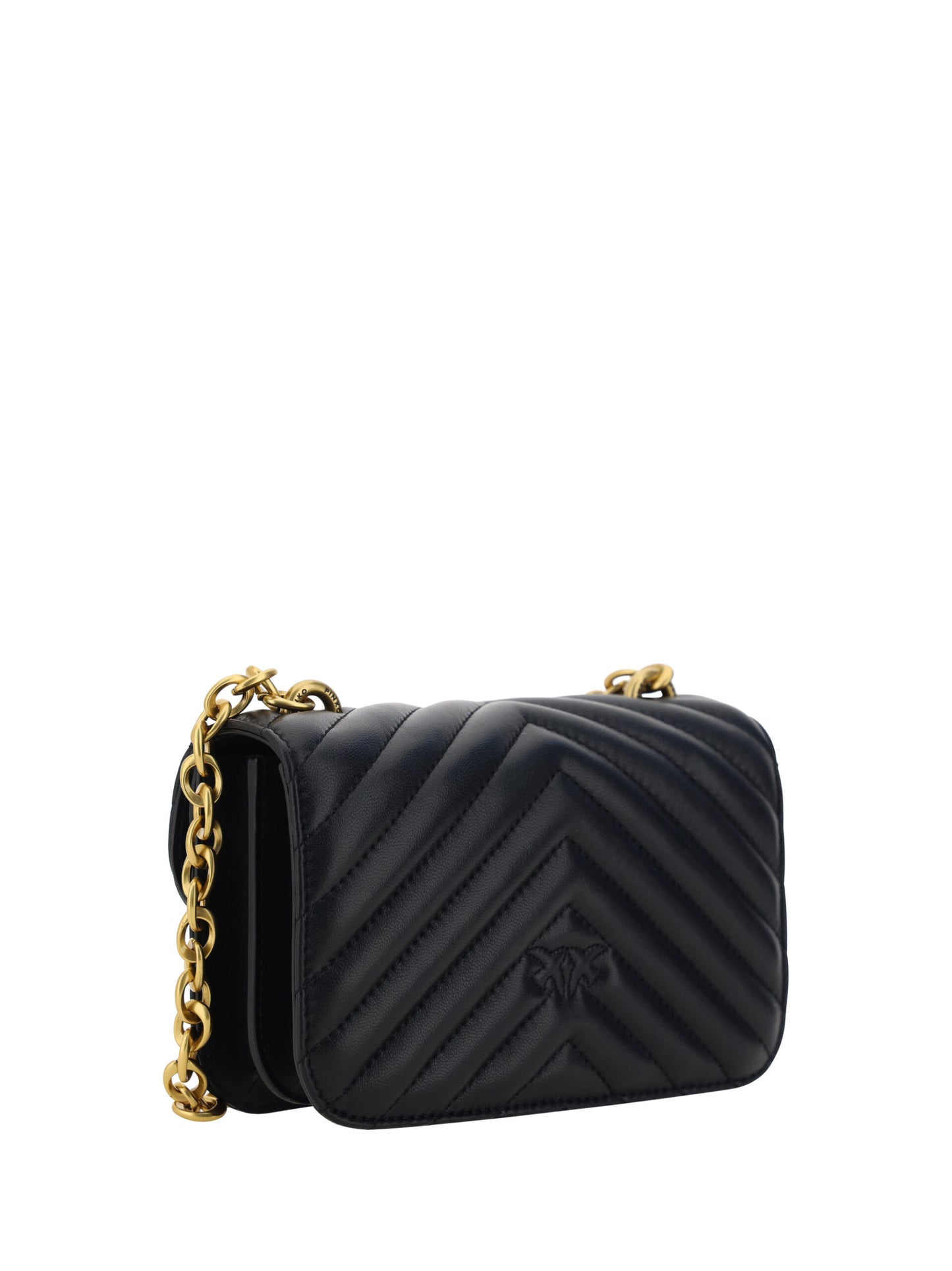 PINKO Elegant Mini Love Bell Leather Shoulder Bag