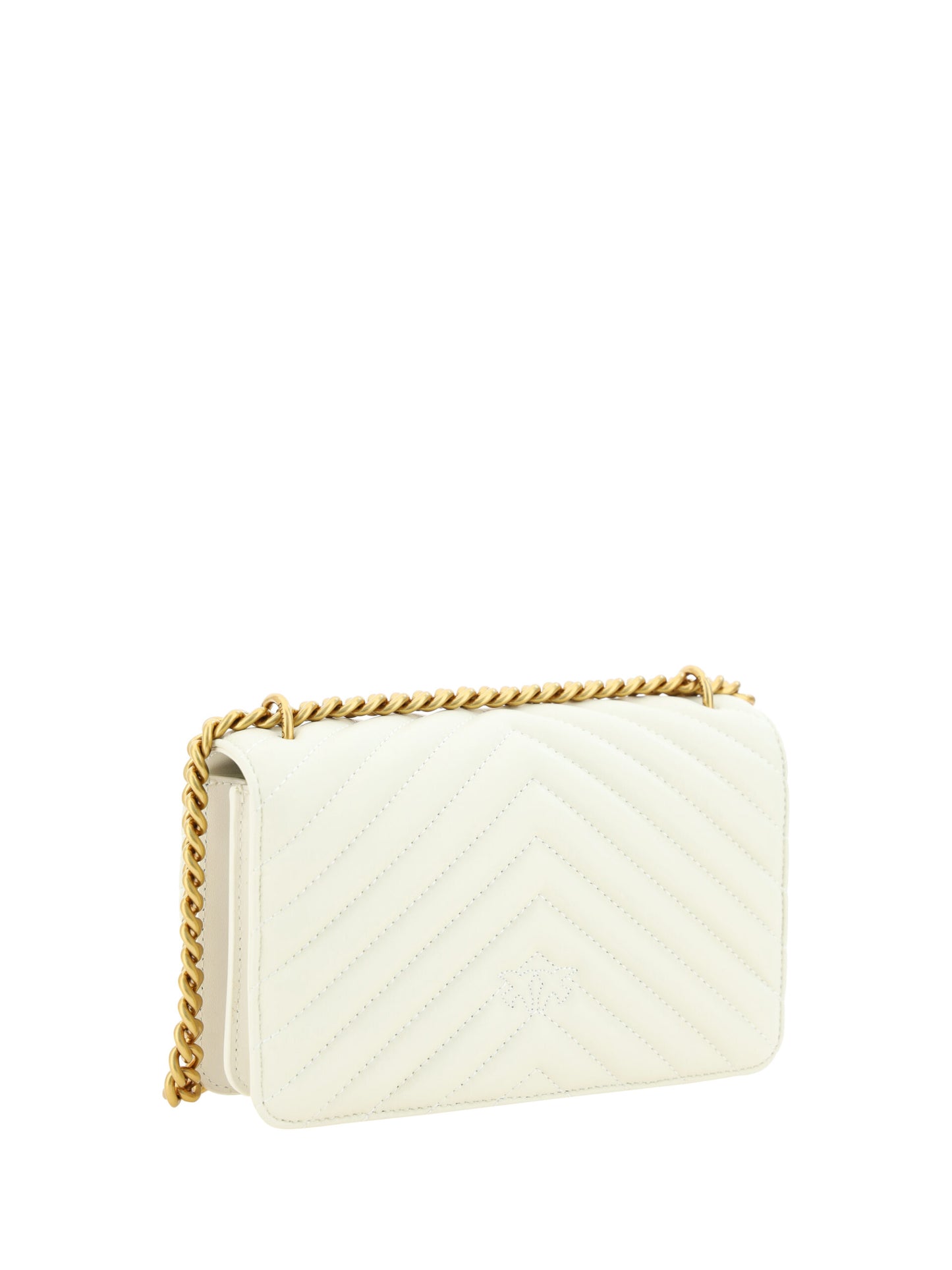 PINKO Elegant White Mini Love Shoulder Bag