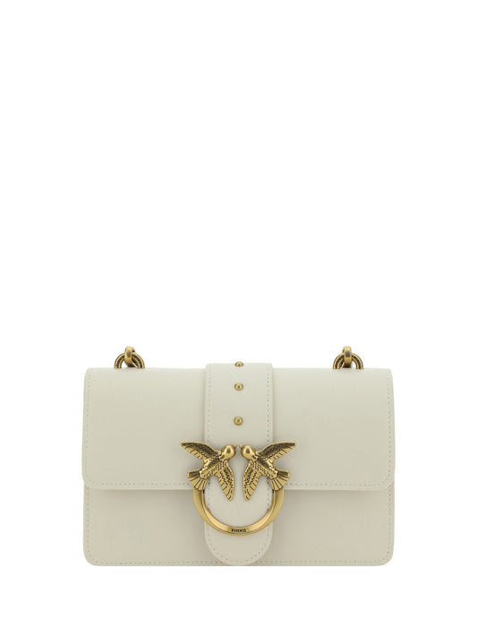 PINKO Elegant White Mini Calfskin Shoulder Bag