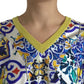 Dolce & Gabbana Multicolor Majolica Cashmere Blend Sweater