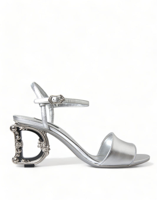 Dolce & Gabbana Silver Elegance Ankle Strap Sandals