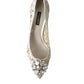 Dolce & Gabbana Elegant White Lace Crystal Pumps