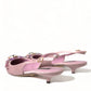 Dolce & Gabbana Pink Crystal Embellished Silk Slingback Heels