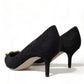 Dolce & Gabbana Elegant Black Leather Suede Pumps