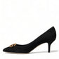 Dolce & Gabbana Elegant Black Leather Suede Pumps