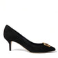 Dolce & Gabbana Elegant Black Leather Suede Pumps