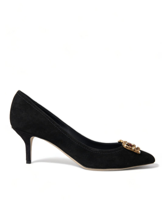 Dolce & Gabbana Elegant Black Leather Suede Pumps