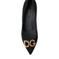 Dolce & Gabbana Elegant Black Leather Suede Pumps