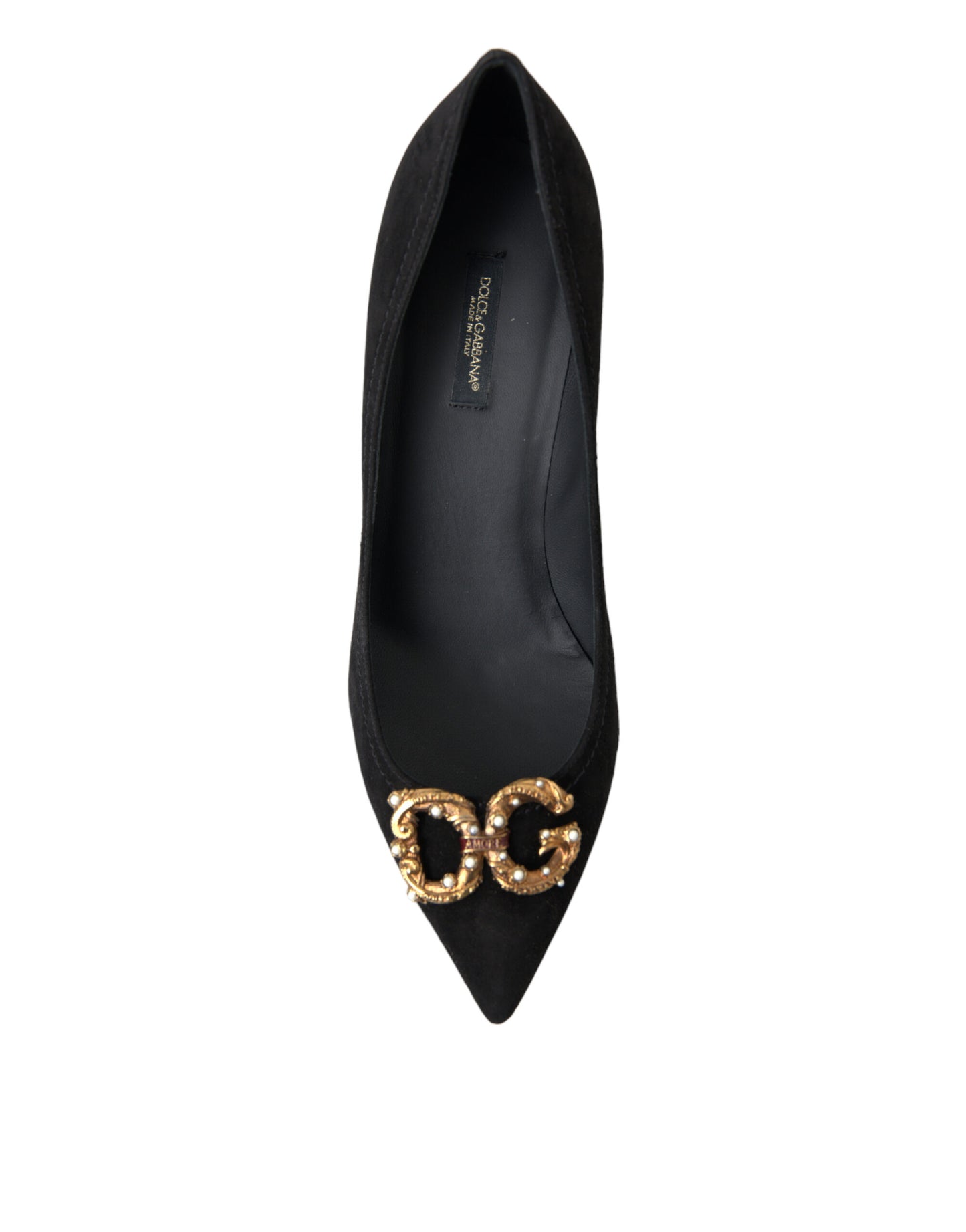 Dolce & Gabbana Elegant Black Leather Suede Pumps