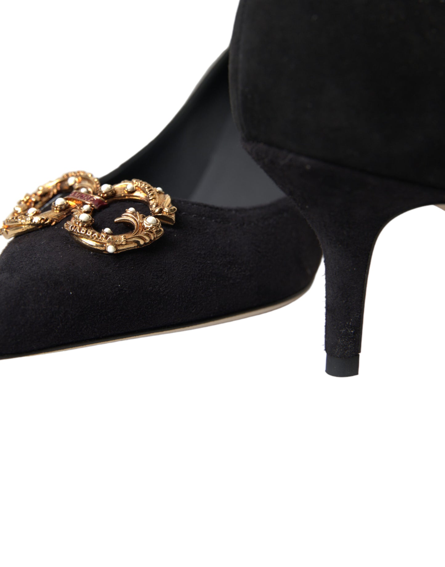 Dolce & Gabbana Elegant Black Leather Suede Pumps