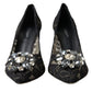 Dolce & Gabbana Elegant Taormina Lace Heels with Crystal Embellishment