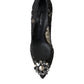 Dolce & Gabbana Elegant Taormina Lace Heels with Crystal Embellishment