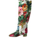 Dolce & Gabbana Floral Brocade Knee High Boots