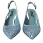 Dolce & Gabbana Aquamarine Slingback Heels with Crystal Embellishments