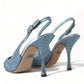 Dolce & Gabbana Aquamarine Slingback Heels with Crystal Embellishments