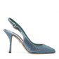 Dolce & Gabbana Aquamarine Slingback Heels with Crystal Embellishments