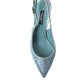 Dolce & Gabbana Aquamarine Slingback Heels with Crystal Embellishments