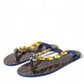 Dolce & Gabbana Elegant Blue Leather Flat Sandals