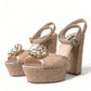 Dolce & Gabbana Chic Light Pink Platform Heels with Lace Detail