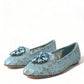 Dolce & Gabbana Elegant Floral Lace Aqua Vally Flats