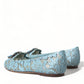 Dolce & Gabbana Elegant Floral Lace Aqua Vally Flats