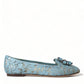 Dolce & Gabbana Elegant Floral Lace Aqua Vally Flats