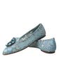 Dolce & Gabbana Elegant Floral Lace Aqua Vally Flats