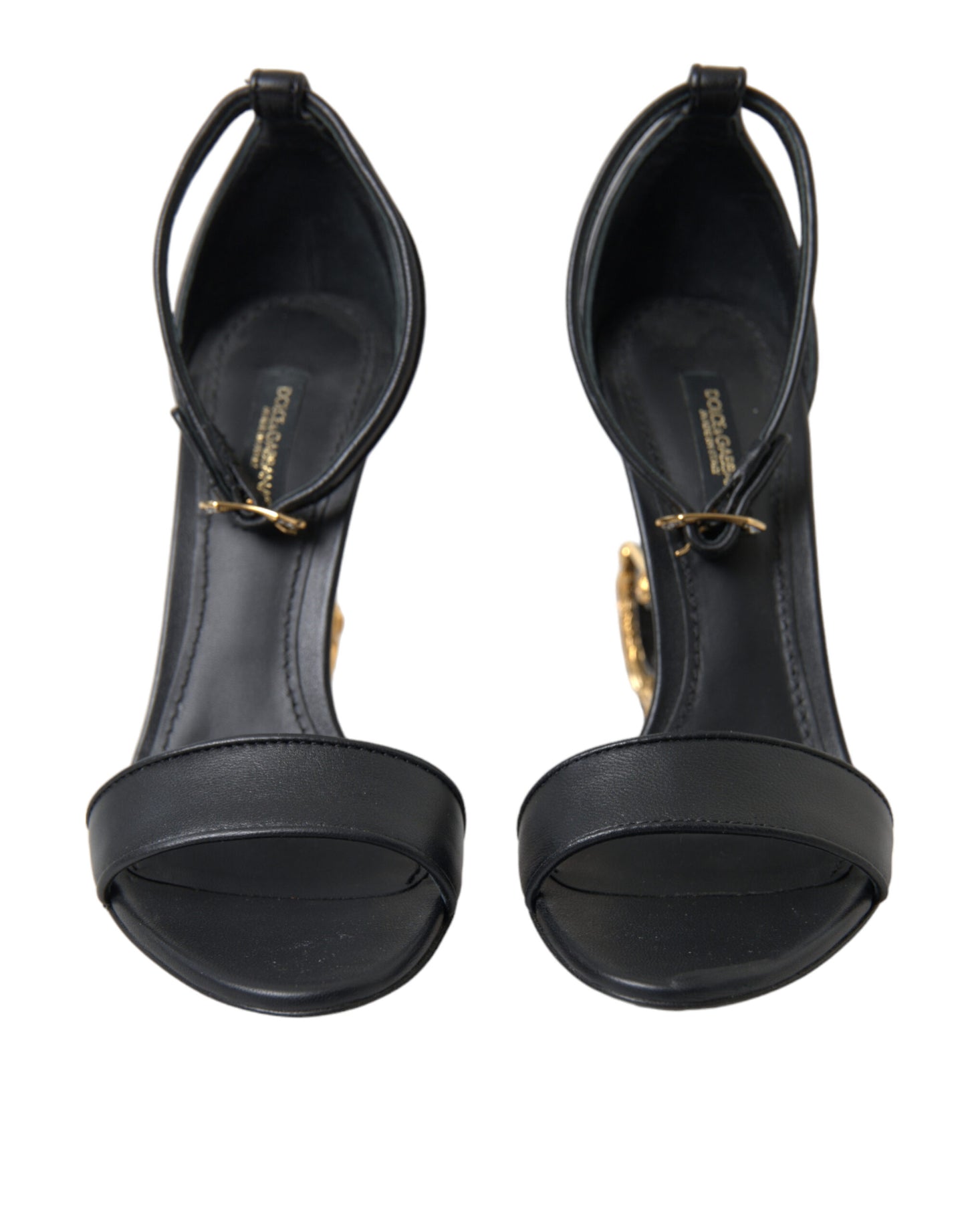 Dolce & Gabbana Chic Black Heeled Logo Sandals