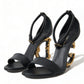 Dolce & Gabbana Chic Black Heeled Logo Sandals