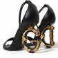 Dolce & Gabbana Chic Black Heeled Logo Sandals