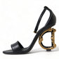 Dolce & Gabbana Chic Black Heeled Logo Sandals