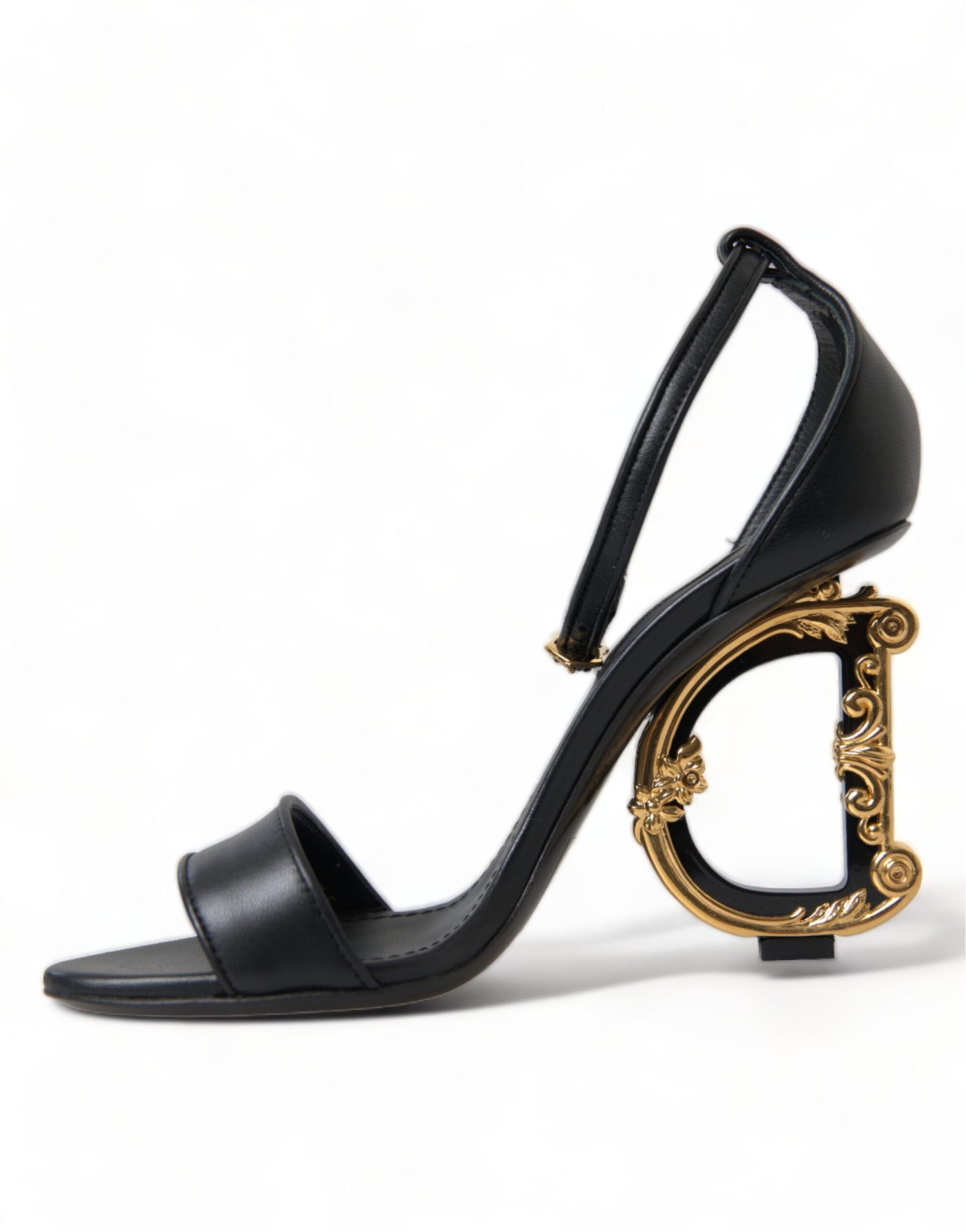 Dolce & Gabbana Chic Black Heeled Logo Sandals