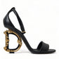 Dolce & Gabbana Chic Black Heeled Logo Sandals