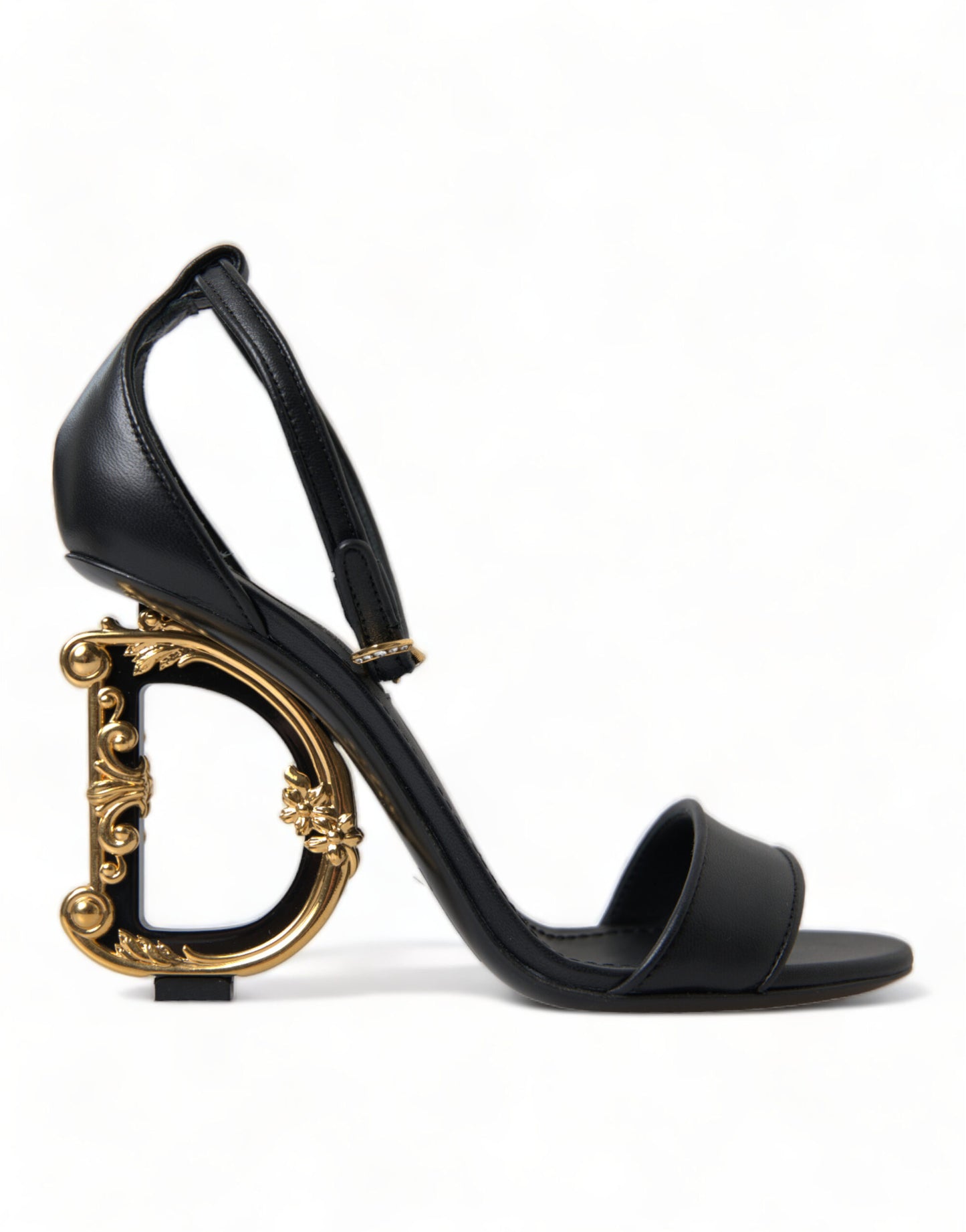 Dolce & Gabbana Chic Black Heeled Logo Sandals