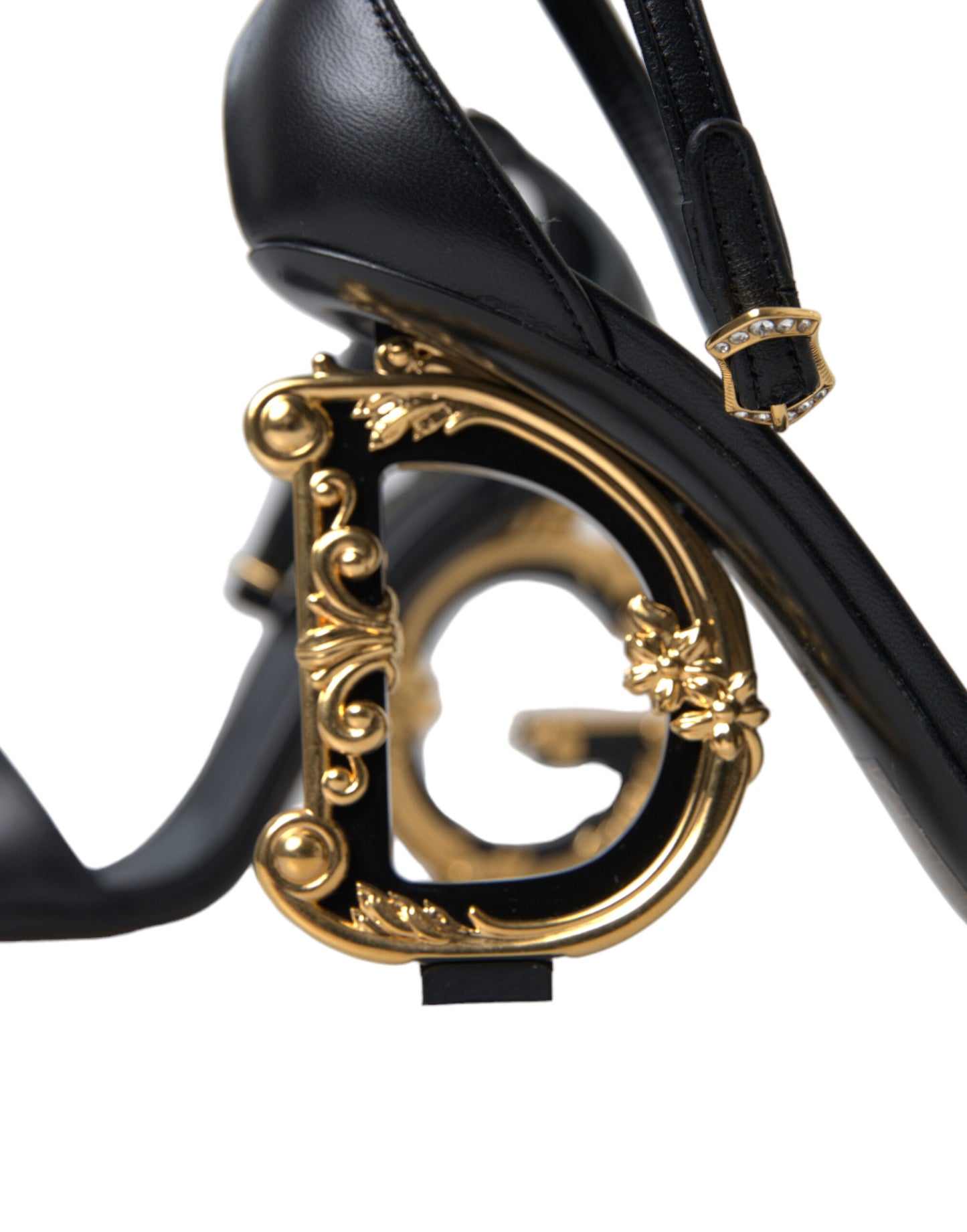 Dolce & Gabbana Chic Black Heeled Logo Sandals