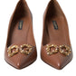 Dolce & Gabbana Elegant Brown Leather Heels Pumps