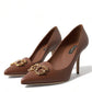 Dolce & Gabbana Elegant Brown Leather Heels Pumps