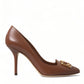 Dolce & Gabbana Elegant Brown Leather Heels Pumps