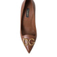 Dolce & Gabbana Elegant Brown Leather Heels Pumps