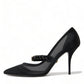 Dolce & Gabbana Crystal-Embellished Black Mary Jane Stilettos