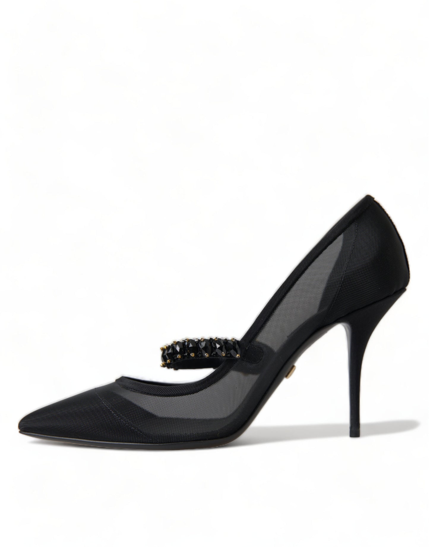 Dolce & Gabbana Crystal-Embellished Black Mary Jane Stilettos