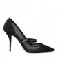 Dolce & Gabbana Crystal-Embellished Black Mary Jane Stilettos