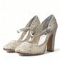 Dolce & Gabbana Chic Lace Block Heels Sandals in Cream White