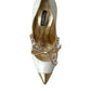 Dolce & Gabbana Elegant White Patent Crystal Bow Heels